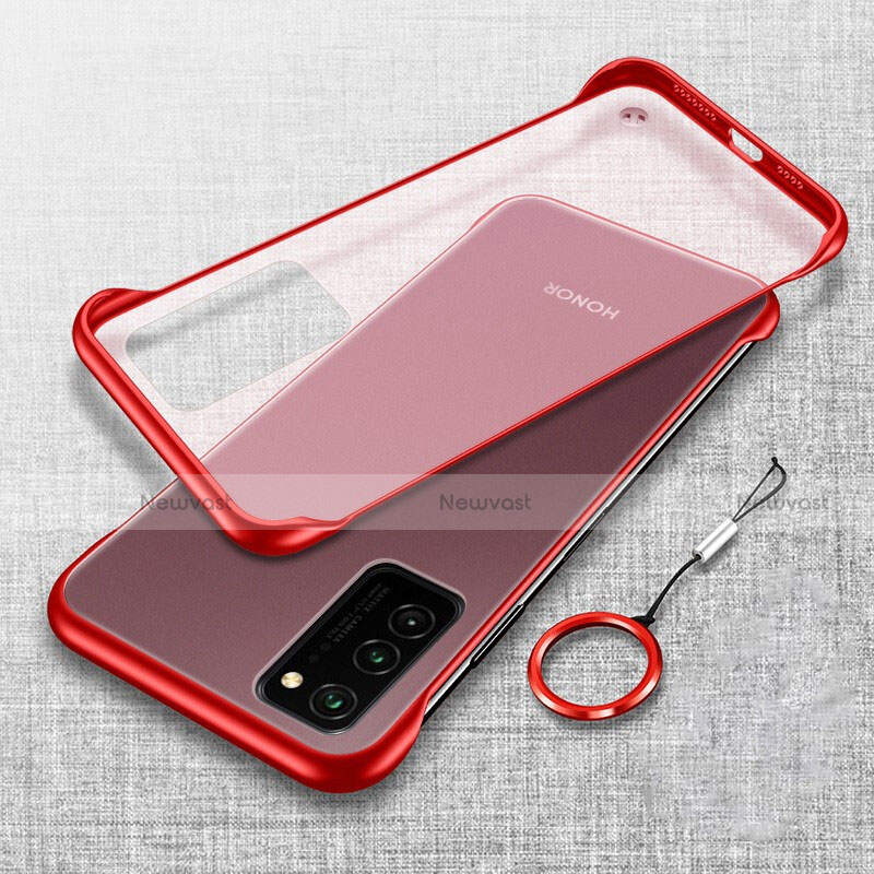 Transparent Crystal Hard Case Back Cover S02 for Huawei Honor V30 5G Red