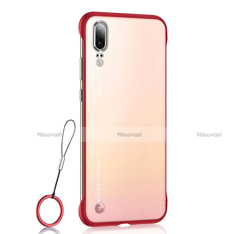 Transparent Crystal Hard Case Back Cover S02 for Huawei P20 Red