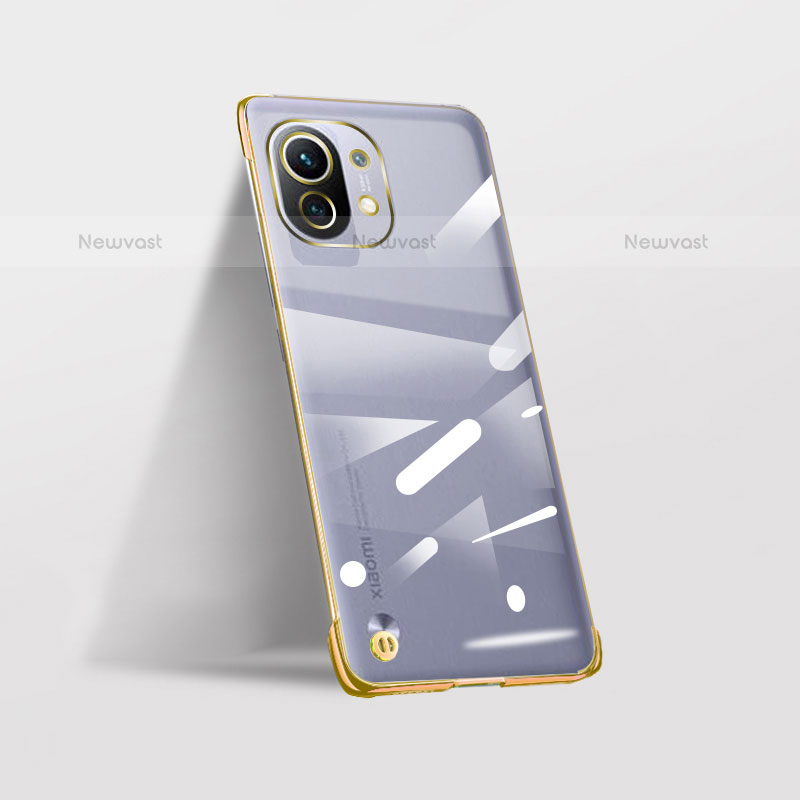 Transparent Crystal Hard Case Back Cover S02 for Xiaomi Mi 11 Lite 4G Gold