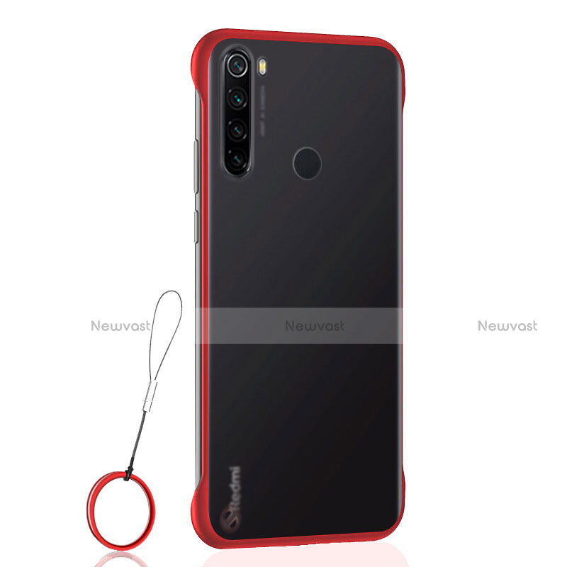 Transparent Crystal Hard Case Back Cover S02 for Xiaomi Redmi Note 8 (2021) Red