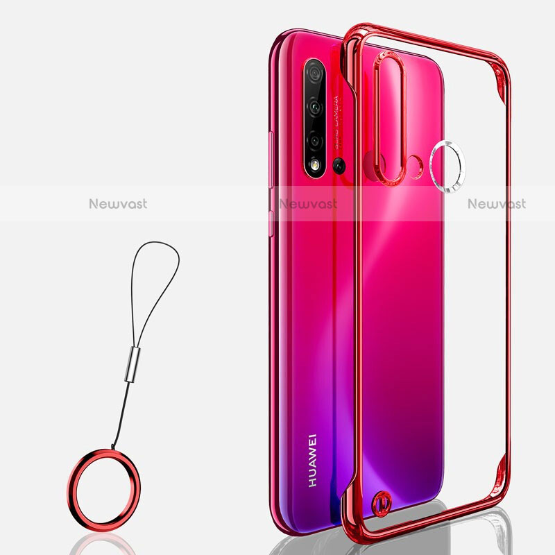 Transparent Crystal Hard Case Back Cover S03 for Huawei P20 Lite (2019) Red