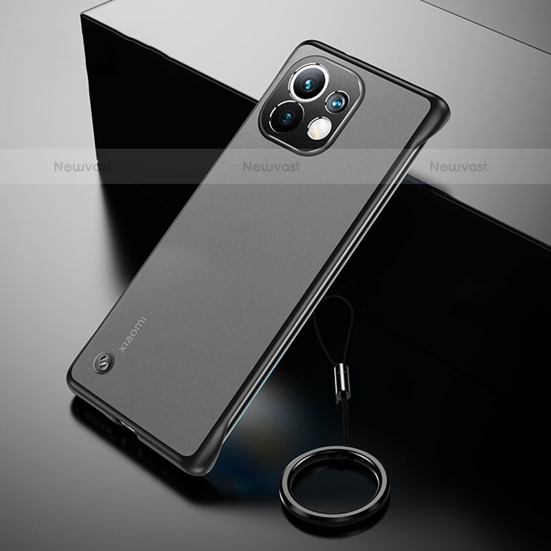 Transparent Crystal Hard Case Back Cover S03 for Xiaomi Mi 11 Lite 4G Black