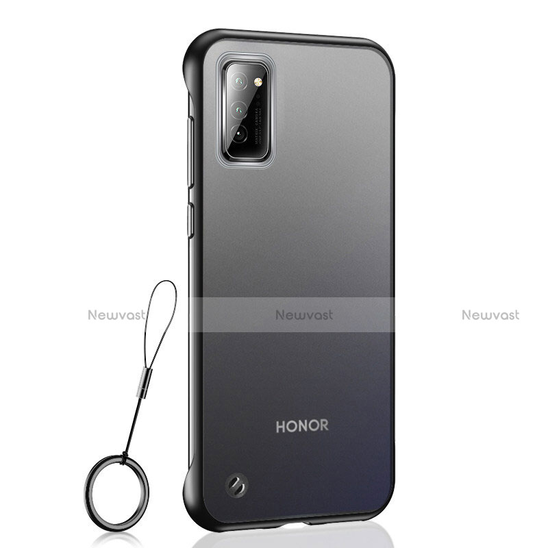 Transparent Crystal Hard Case Back Cover S04 for Huawei Honor V30 5G Black