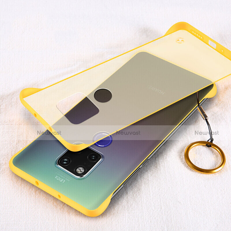 Transparent Crystal Hard Case Back Cover S04 for Huawei Mate 20 X 5G Yellow