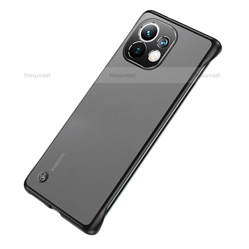 Transparent Crystal Hard Case Back Cover S04 for Xiaomi Mi 11 Lite 4G Black