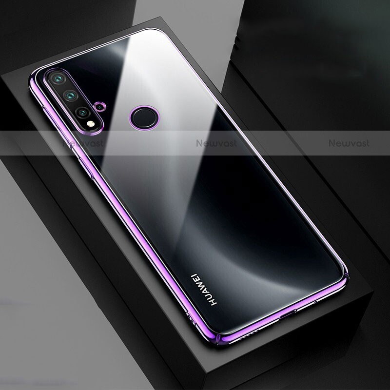 Transparent Crystal Hard Case Back Cover S05 for Huawei P20 Lite (2019) Purple