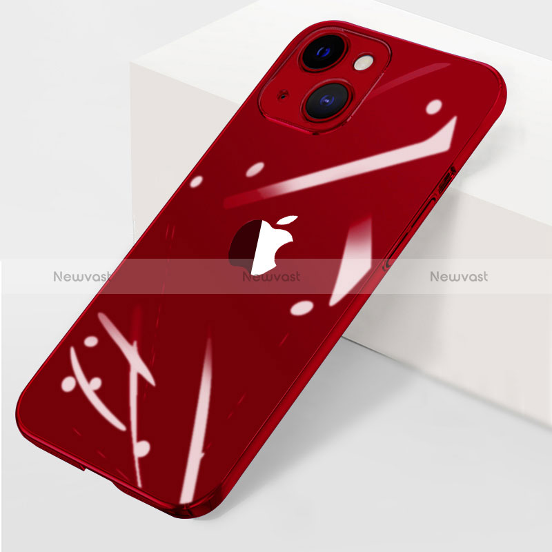 Transparent Crystal Hard Case Back Cover WT1 for Apple iPhone 14 Plus Red