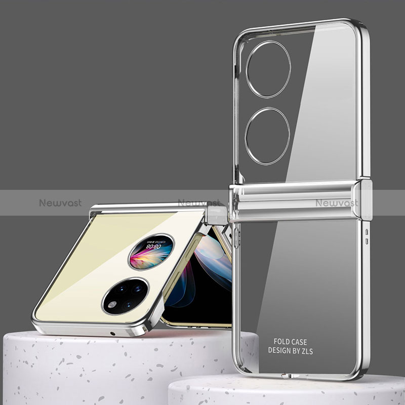 Transparent Crystal Hard Case Back Cover ZL1 for Huawei P60 Pocket Silver