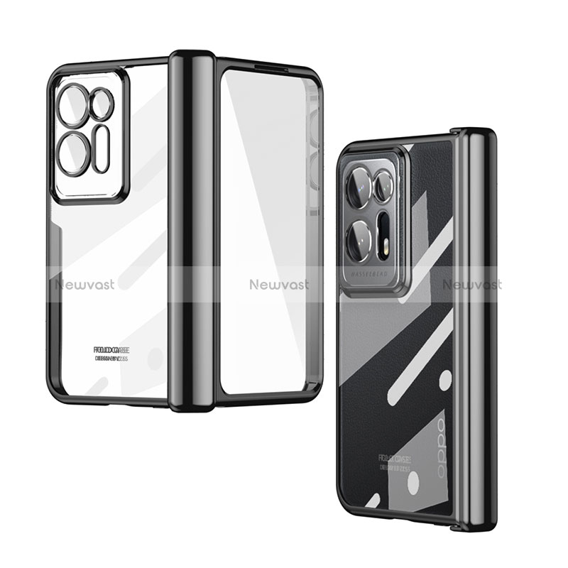 Transparent Crystal Hard Case Back Cover ZL1 for Oppo Find N2 5G Black