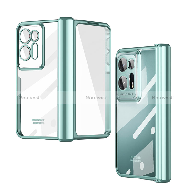 Transparent Crystal Hard Case Back Cover ZL1 for Oppo Find N2 5G Green