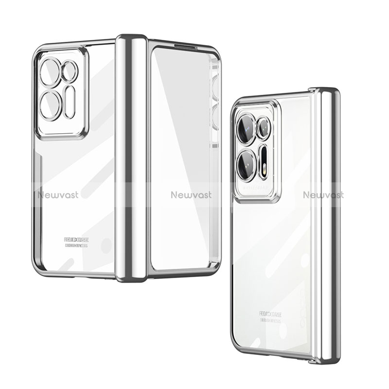 Transparent Crystal Hard Case Back Cover ZL1 for Oppo Find N2 5G Silver