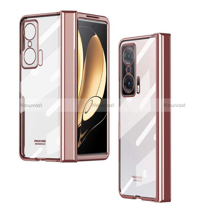 Transparent Crystal Hard Case Back Cover ZL3 for Huawei Honor Magic V 5G Rose Gold