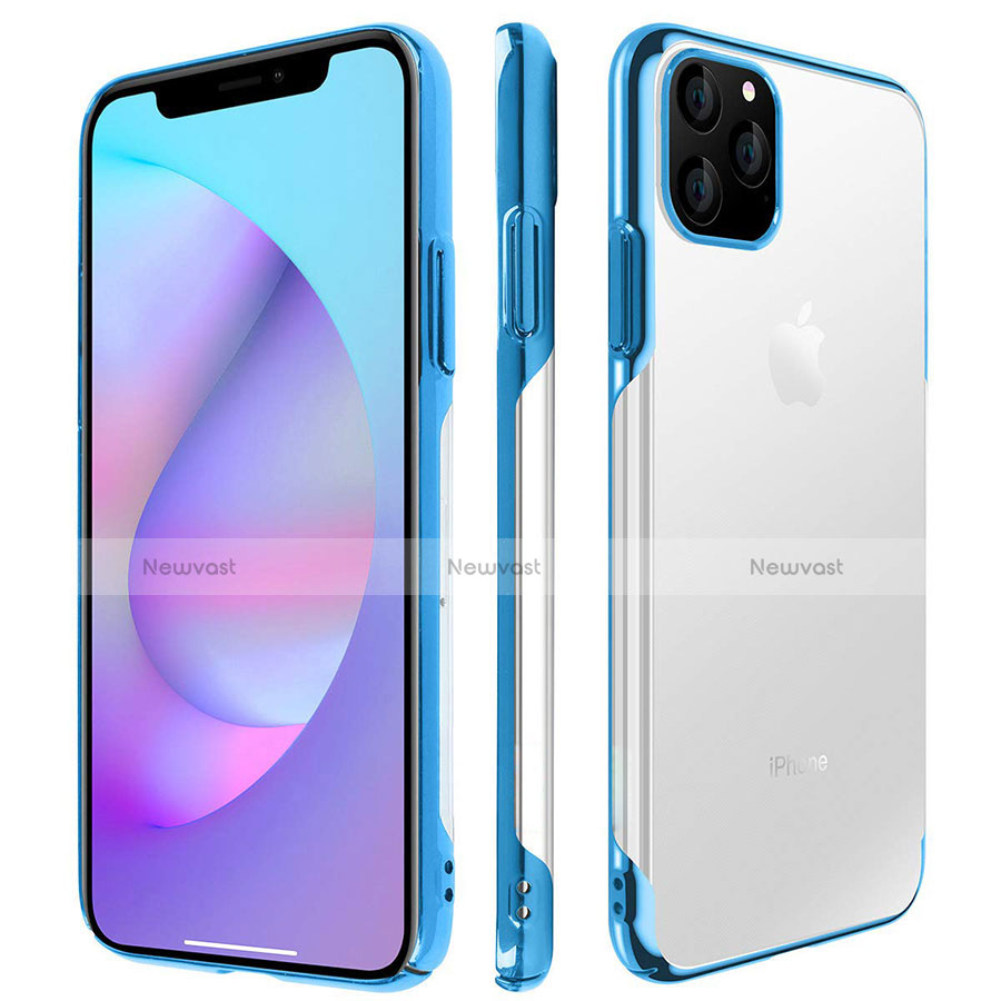 Transparent Crystal Hard Rigid Case Back Cover H01 for Apple iPhone 11 Pro Blue