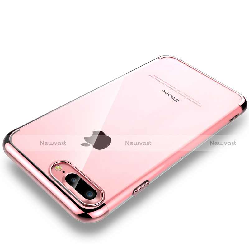 Transparent Crystal Hard Rigid Case Back Cover H01 for Apple iPhone 7 Plus Rose Gold