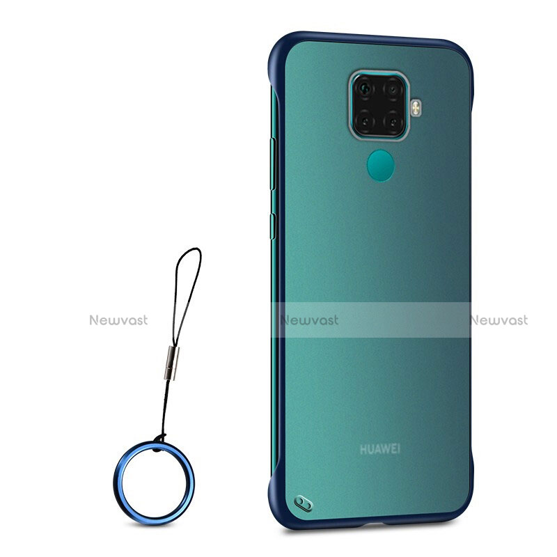 Transparent Crystal Hard Rigid Case Back Cover H01 for Huawei Mate 30 Lite Blue