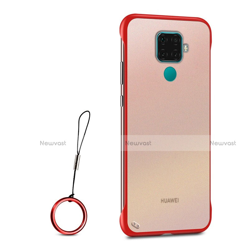 Transparent Crystal Hard Rigid Case Back Cover H01 for Huawei Nova 5i Pro Red