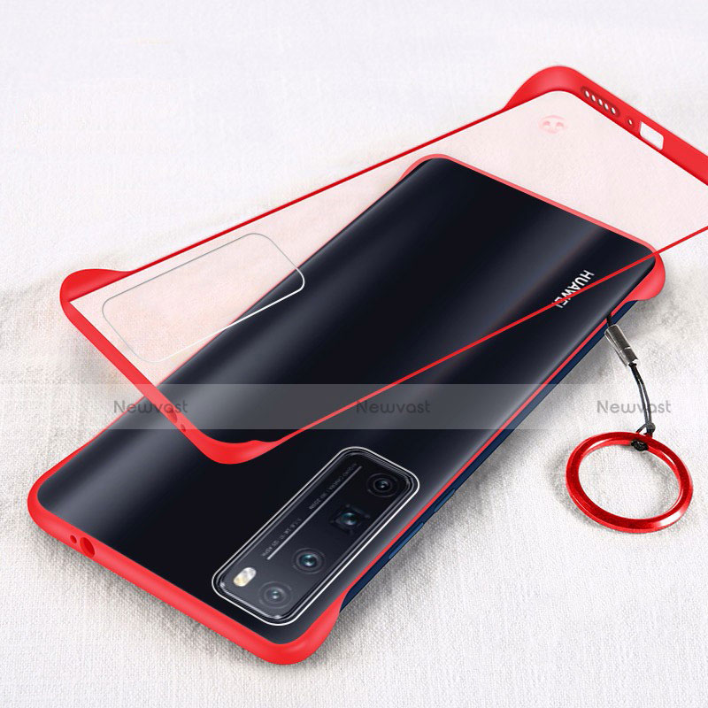 Transparent Crystal Hard Rigid Case Back Cover H01 for Huawei Nova 7 Pro 5G Red