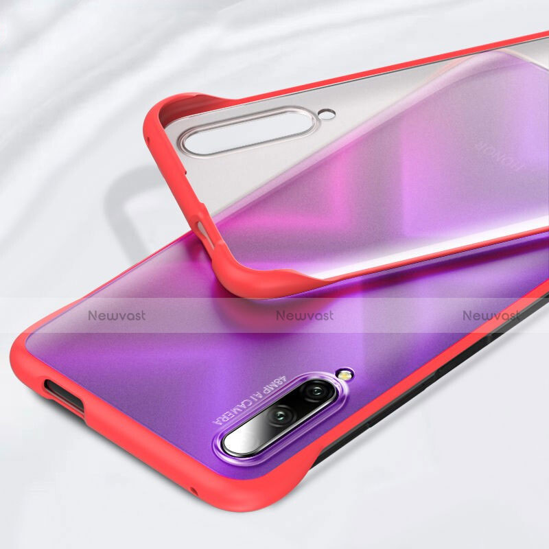 Transparent Crystal Hard Rigid Case Back Cover H01 for Huawei P Smart Pro (2019) Red