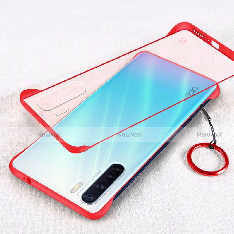 Transparent Crystal Hard Rigid Case Back Cover H01 for Oppo A91 Red