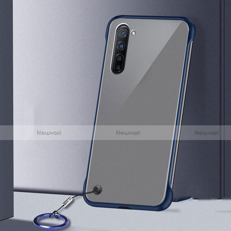 Transparent Crystal Hard Rigid Case Back Cover H01 for Oppo K7 5G Blue