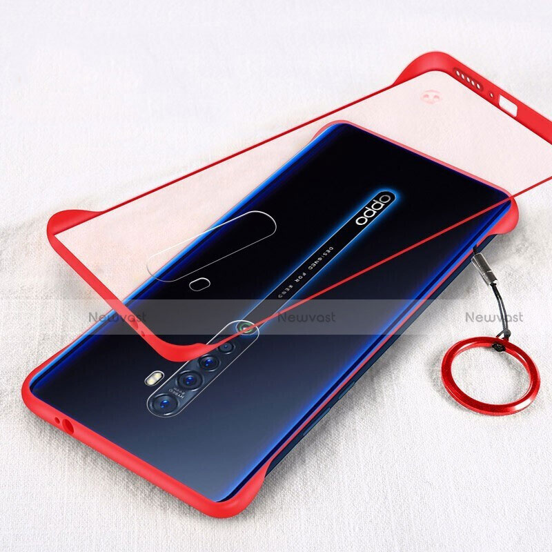 Transparent Crystal Hard Rigid Case Back Cover H01 for Oppo Reno2 Red