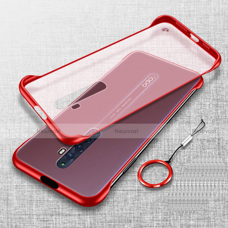 Transparent Crystal Hard Rigid Case Back Cover H01 for Oppo Reno2 Z Red