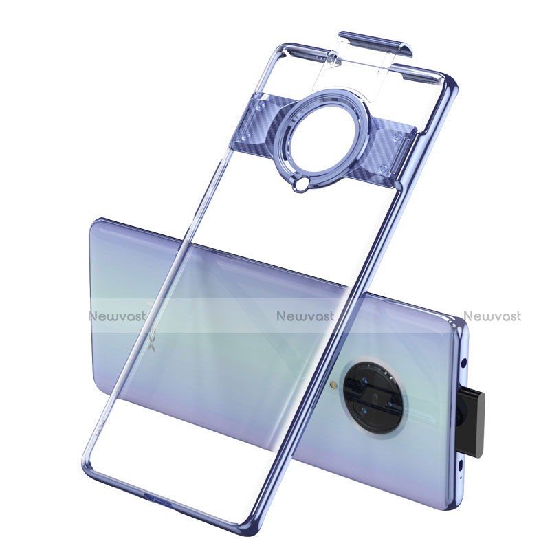 Transparent Crystal Hard Rigid Case Back Cover H01 for Vivo Nex 3S Blue