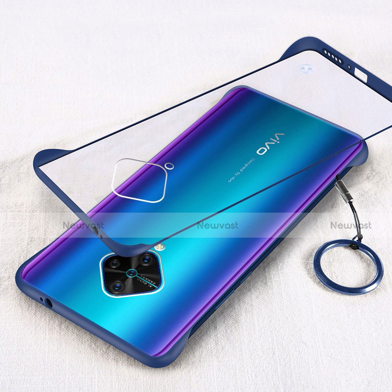 Transparent Crystal Hard Rigid Case Back Cover H01 for Vivo S1 Pro Blue