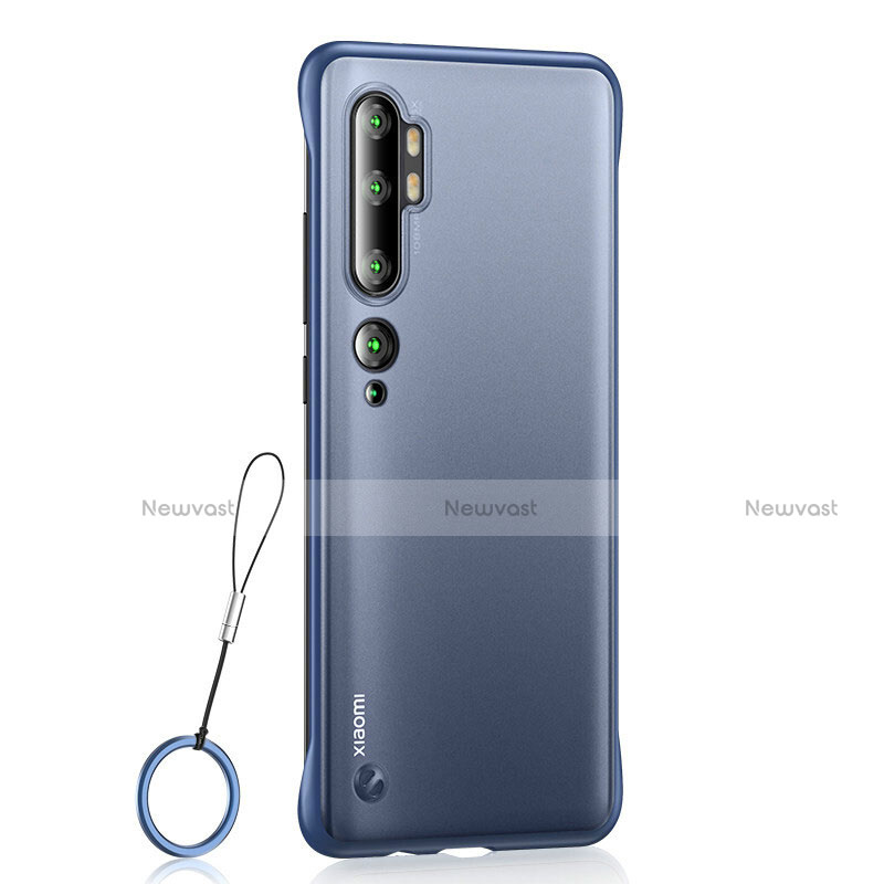 Transparent Crystal Hard Rigid Case Back Cover H01 for Xiaomi Mi Note 10 Blue