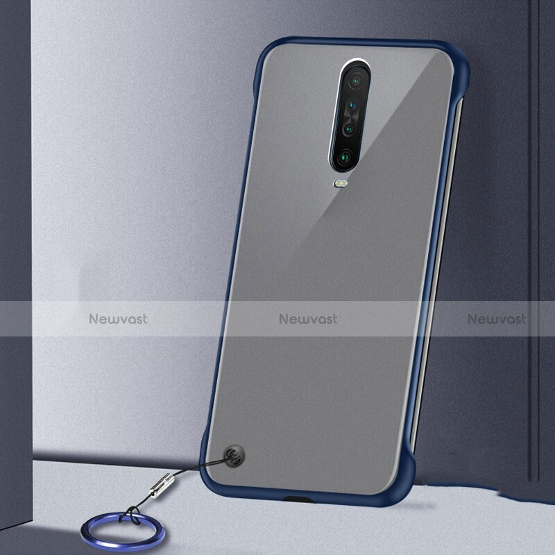 Transparent Crystal Hard Rigid Case Back Cover H01 for Xiaomi Poco X2 Blue