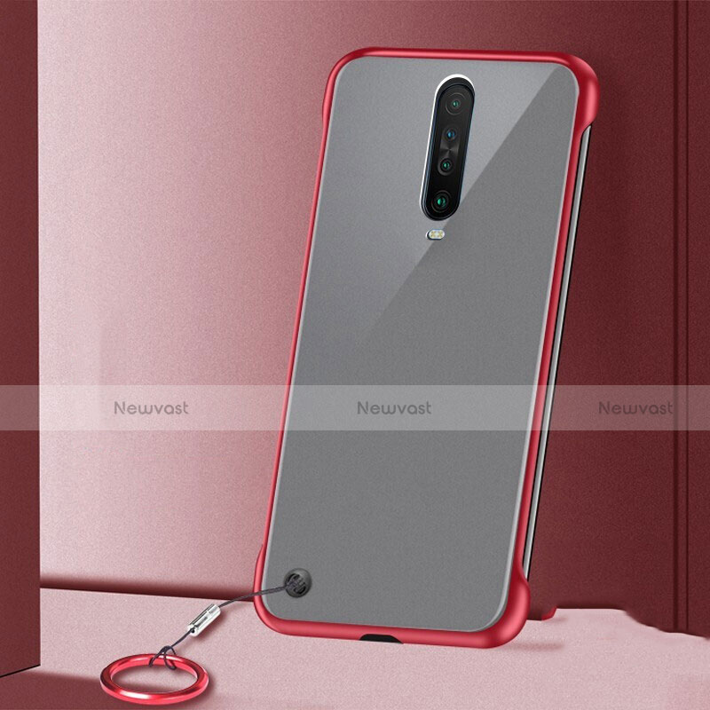 Transparent Crystal Hard Rigid Case Back Cover H01 for Xiaomi Poco X2 Red