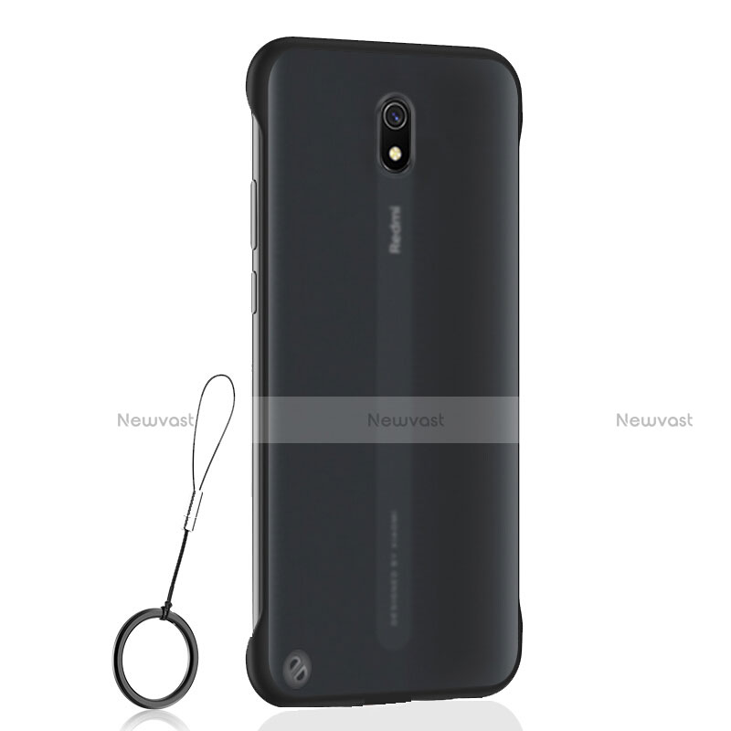 Transparent Crystal Hard Rigid Case Back Cover H01 for Xiaomi Redmi 8A Black