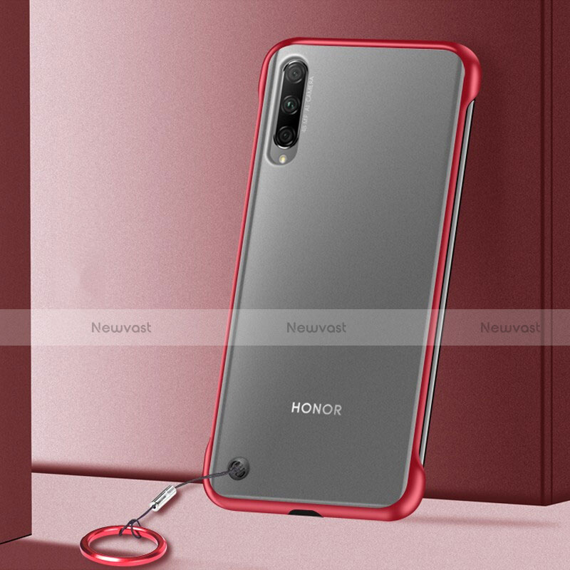 Transparent Crystal Hard Rigid Case Back Cover H02 for Huawei P Smart Pro (2019) Red