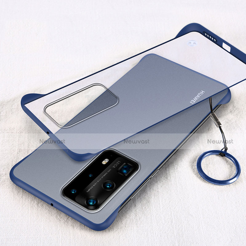 Transparent Crystal Hard Rigid Case Back Cover H02 for Huawei P40 Pro+ Plus Blue