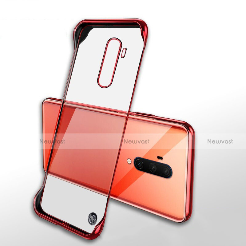 Transparent Crystal Hard Rigid Case Back Cover H02 for OnePlus 7T Pro 5G Red