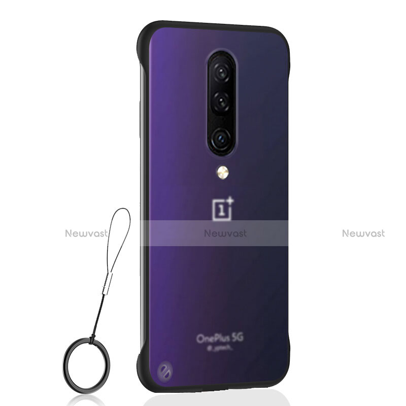 Transparent Crystal Hard Rigid Case Back Cover H02 for OnePlus 8 Black