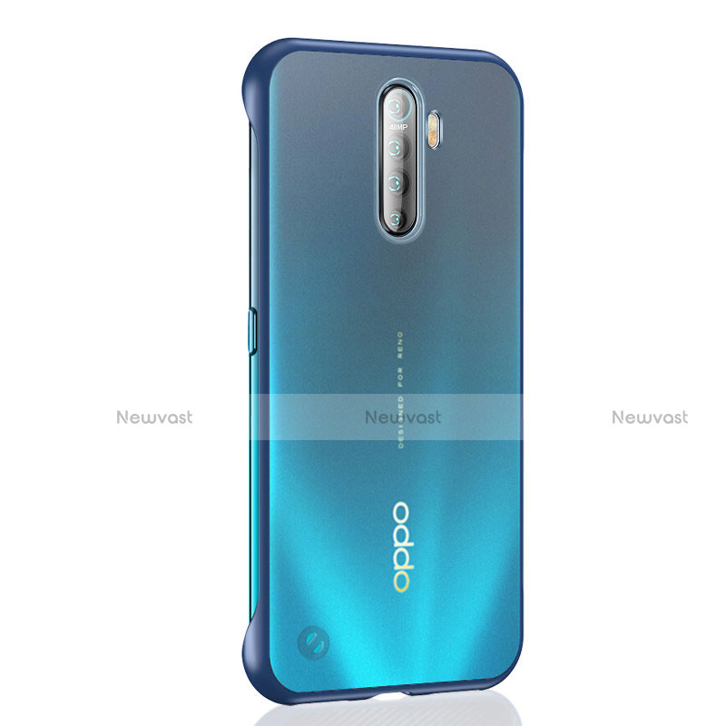 Transparent Crystal Hard Rigid Case Back Cover H02 for Oppo Reno Ace Blue