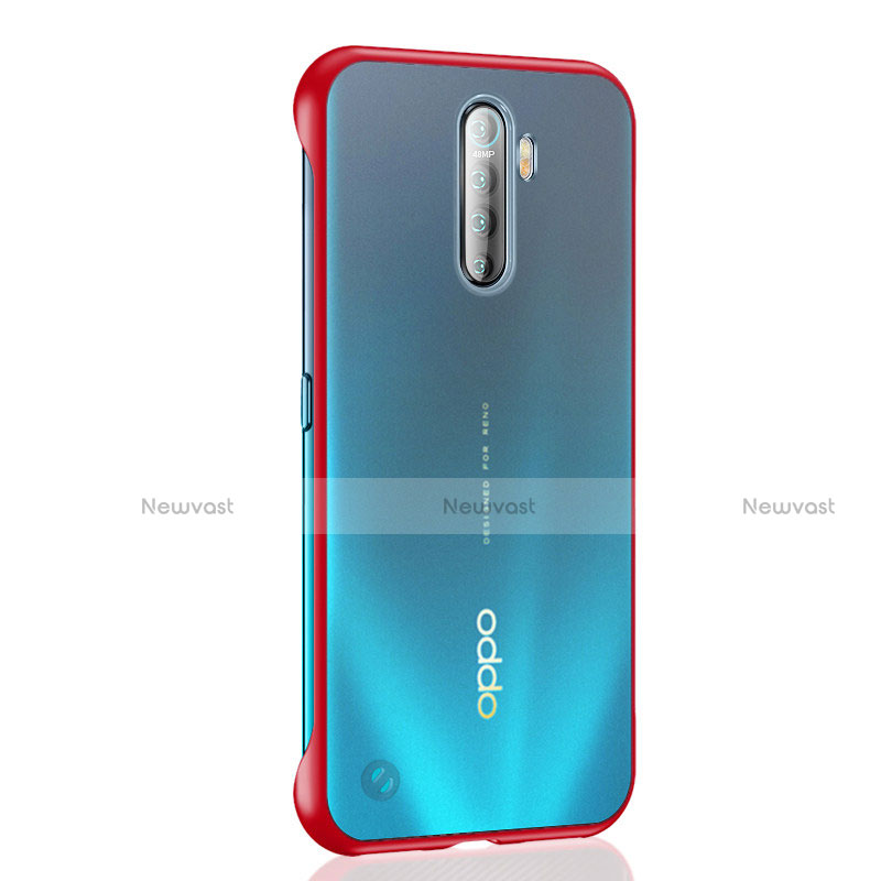 Transparent Crystal Hard Rigid Case Back Cover H02 for Oppo Reno Ace Red