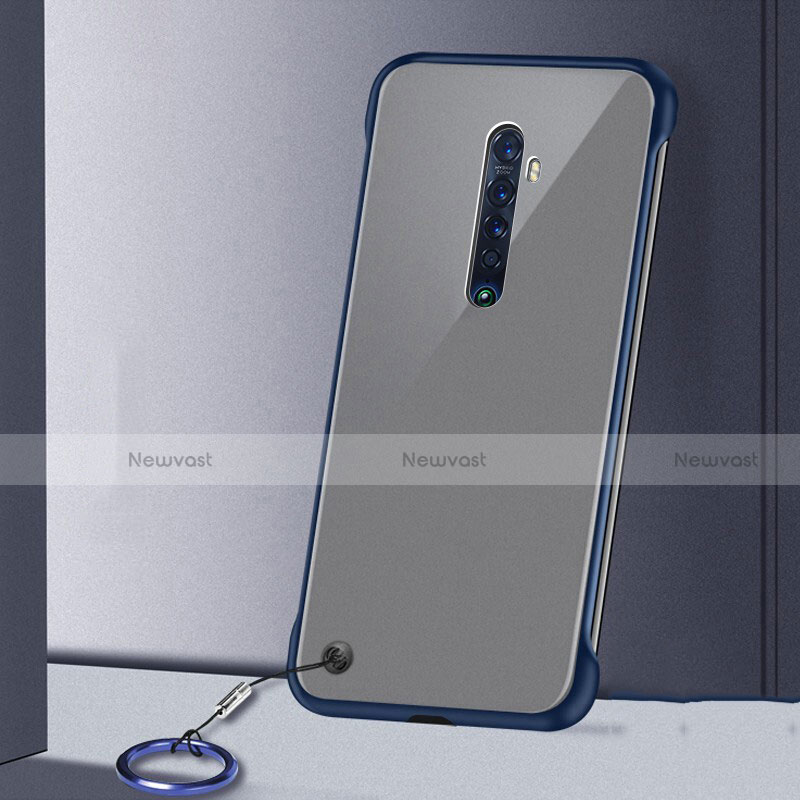 Transparent Crystal Hard Rigid Case Back Cover H02 for Oppo Reno2 Blue