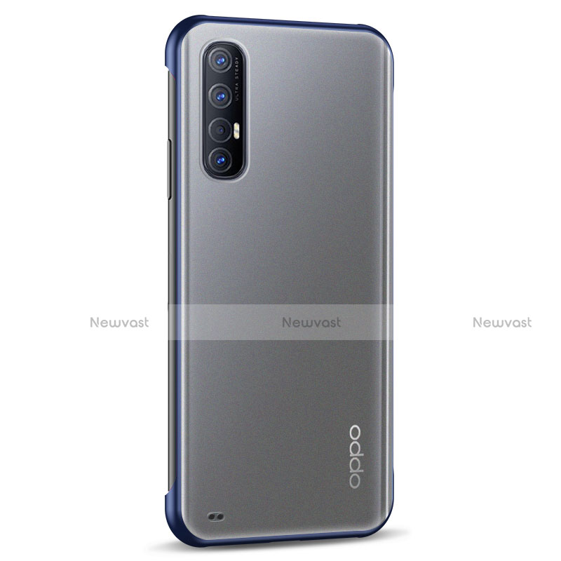 Transparent Crystal Hard Rigid Case Back Cover H02 for Oppo Reno3 Pro Blue