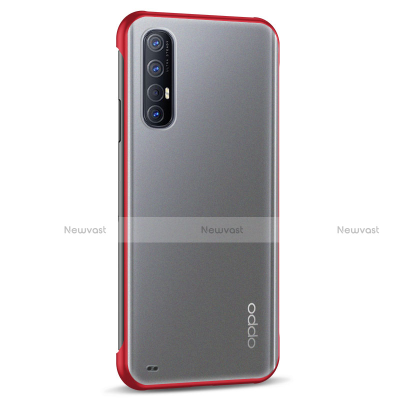 Transparent Crystal Hard Rigid Case Back Cover H02 for Oppo Reno3 Pro Red