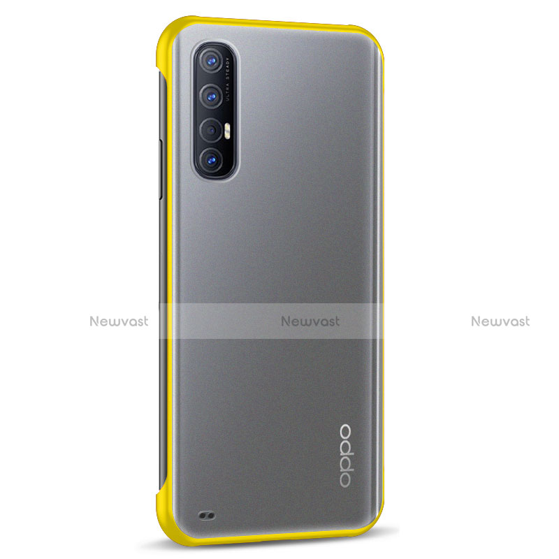 Transparent Crystal Hard Rigid Case Back Cover H02 for Oppo Reno3 Pro Yellow