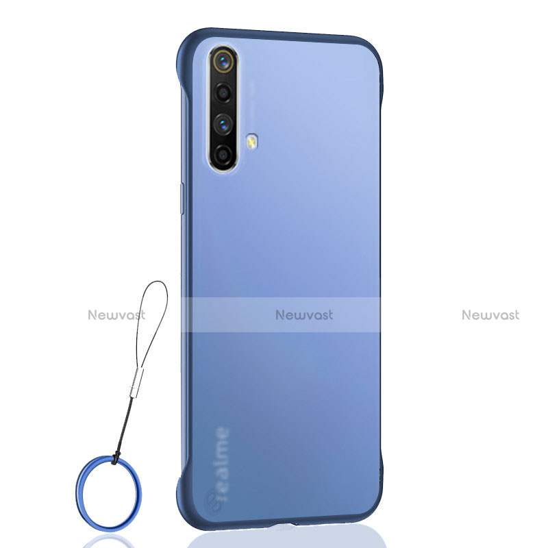 Transparent Crystal Hard Rigid Case Back Cover H02 for Realme X50 5G Blue