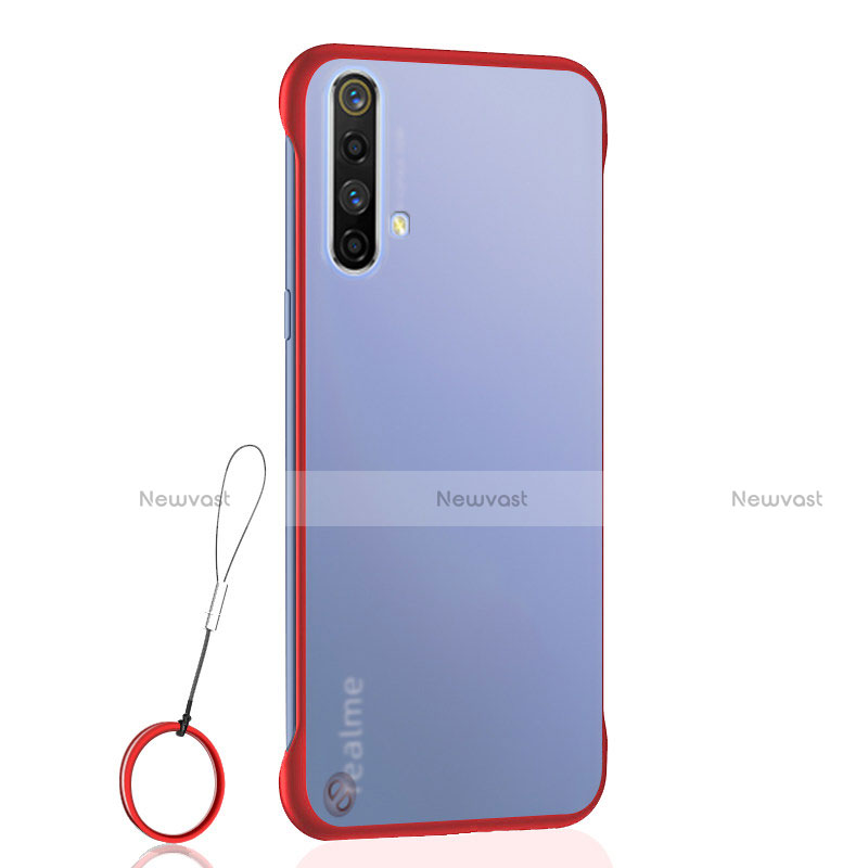 Transparent Crystal Hard Rigid Case Back Cover H02 for Realme X50m 5G Red