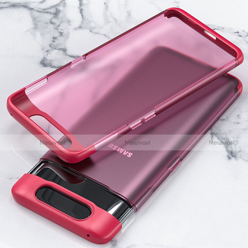 Transparent Crystal Hard Rigid Case Back Cover H02 for Samsung Galaxy A90 4G Red