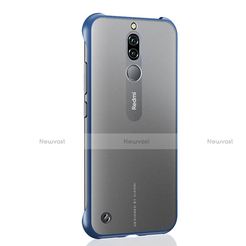 Transparent Crystal Hard Rigid Case Back Cover H02 for Xiaomi Redmi 8 Blue