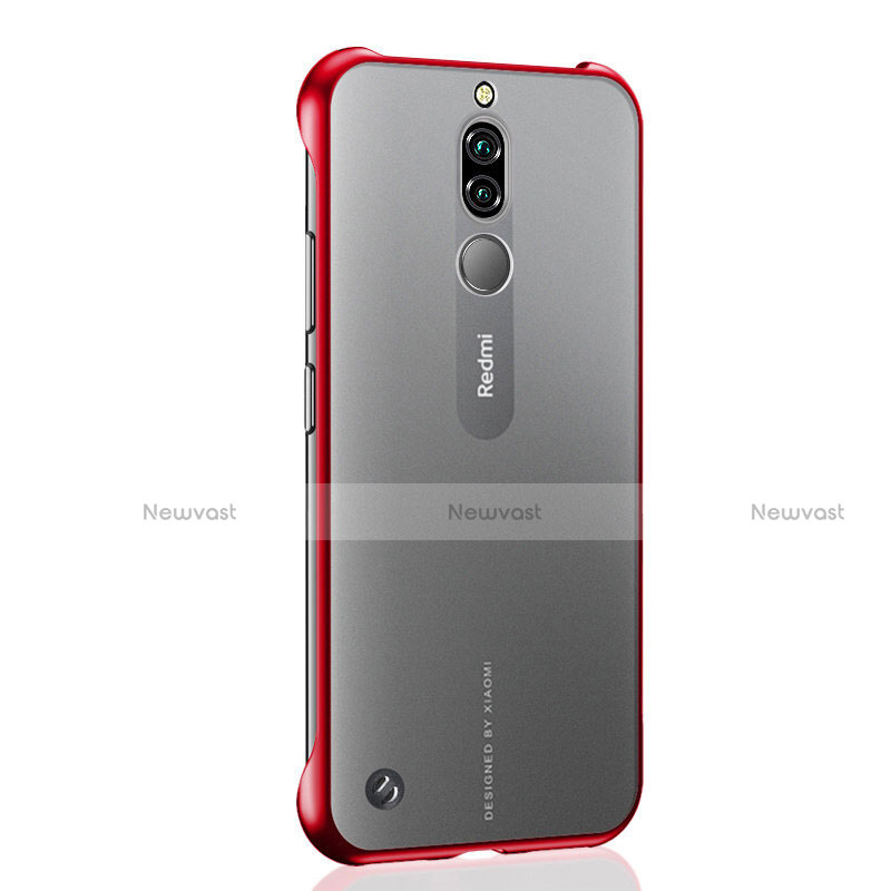 Transparent Crystal Hard Rigid Case Back Cover H02 for Xiaomi Redmi 8 Red