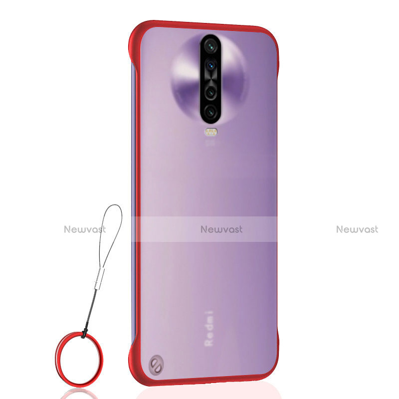 Transparent Crystal Hard Rigid Case Back Cover H02 for Xiaomi Redmi K30 5G Red