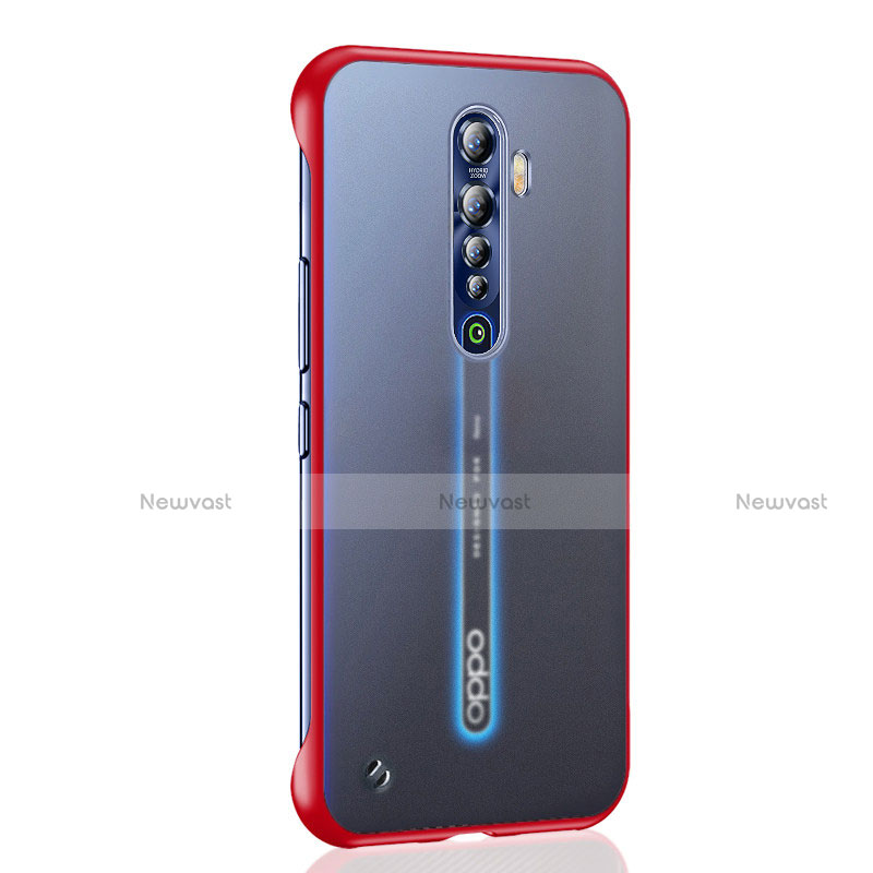 Transparent Crystal Hard Rigid Case Back Cover H03 for Oppo Reno2 Red