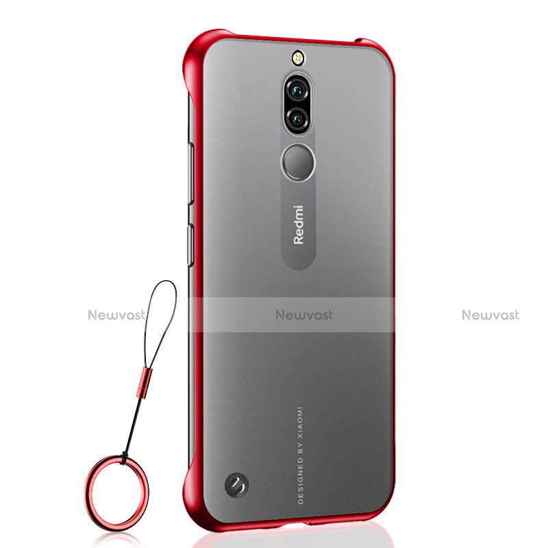 Transparent Crystal Hard Rigid Case Back Cover H03 for Xiaomi Redmi 8 Red